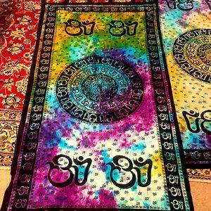 Bought in India OM wall tapestry/curtain NWOT